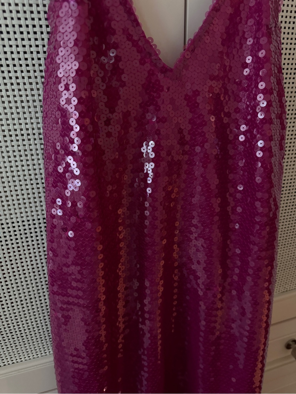 Fleur du Mal Pink Purple Sequin Midi Dress